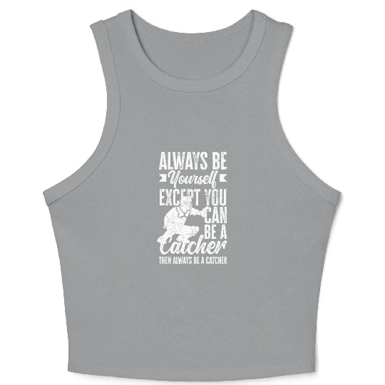 Funny Baseball Catcher Gift Crop Tank Top