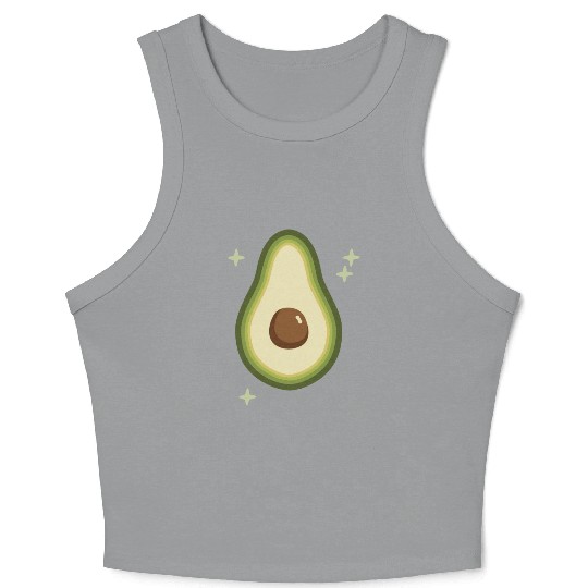 Avocado Green Stars Crop Tank Top