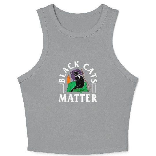Halloween Crop Tank Top, Black Cats Matter Witch