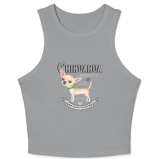 Vintage Chihuahua posing cutely Crop Tank Top