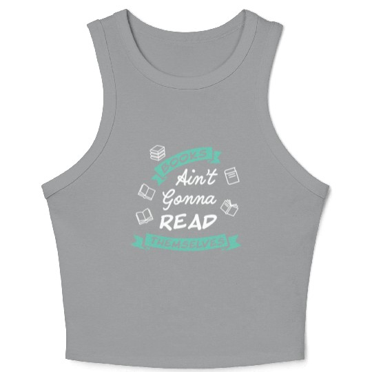 Funny Reading Teacher Bookworm Crop Tank Top