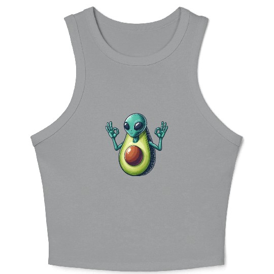 Avocado alien Crop Tank Top