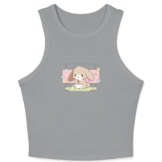 Kawaii Bunny Pastel Sweet Chibi Bunny Cute Aesthet Crop Tank Top