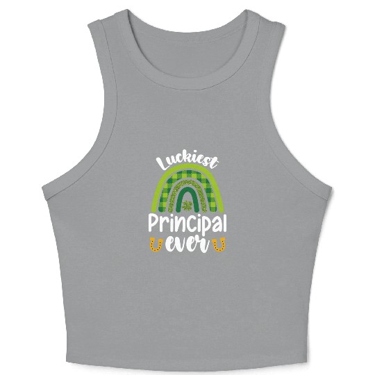 Luckiest Principal Ever School St Patrick's Day Crop Tank Top