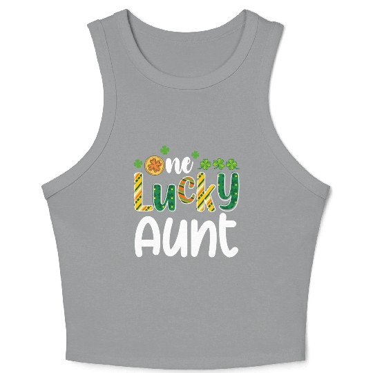 One Lucky Aunt Matching Family St Patrick's Day Crop Tank Top