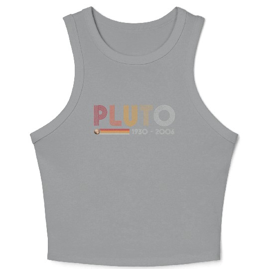 Pluto Never Forget Science and Astronomy Retro Crop Tank Top