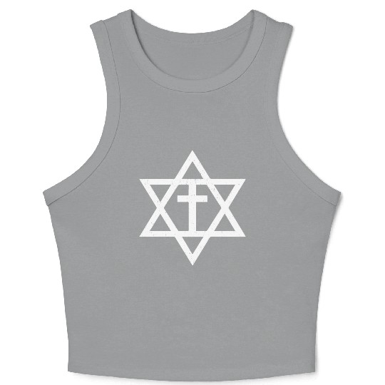 Messianic Cross Star of David Crop Tank Top