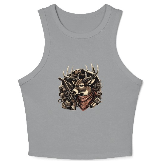 Big Buck Deer Hunting Apparel for Avid Hunters Crop Tank Top