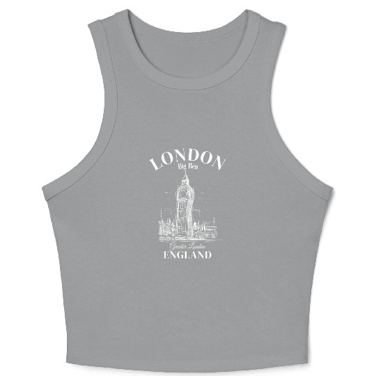 London Big Ben England Crop Tank Top