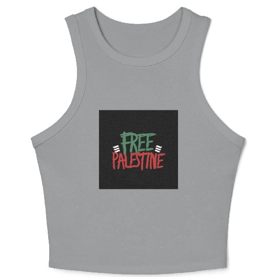 free free Palestine typography 2 Crop Tank Top