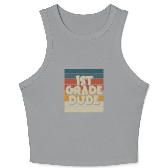 Kindergarten Teacher Funny Student 1st Graduation Crop Tank Top