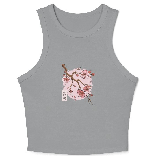 Springtime Sakura Serenity Crop Tank Top