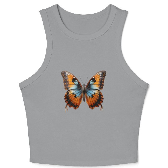 Butterfly Colorful Enchanting Delicate Insects Crop Tank Top