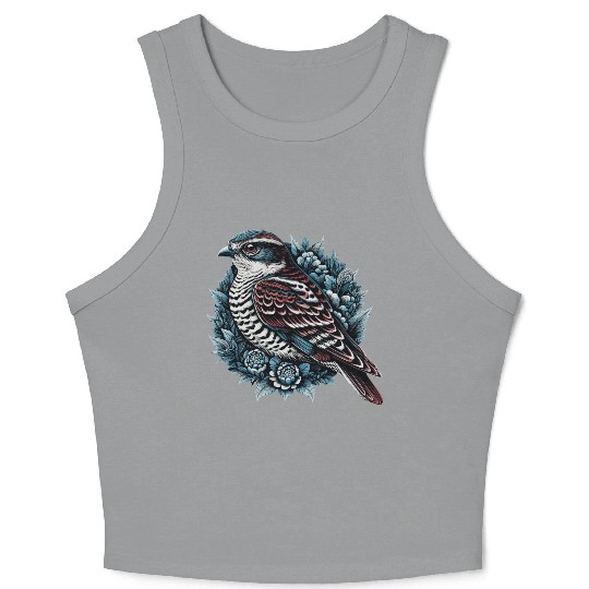 Sparrow Hawk Bird of Prey Crop Tank Top for Avid Bird Lovers
