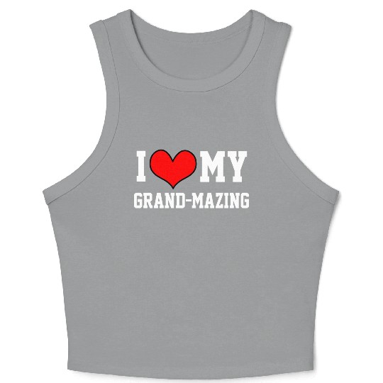 I Love My Grandma Amazing Puns Fun Mothers Day Kid Crop Tank Top