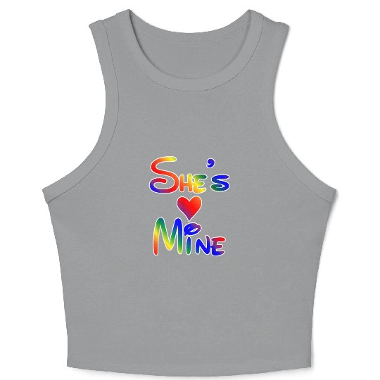 LGBT Pride I'm Her She's Mine Lesbian Couple Love Crop Tank Top