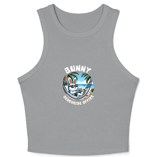 Bunny Beachside Office: Work and Waves Crop Tank Top