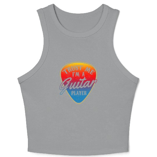 Guitar Player Gift Vintage Guitarist Crop Tank Top