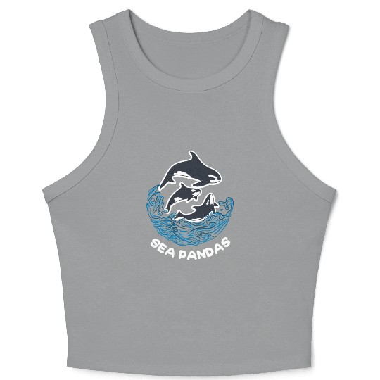 Sea Panda Orca Wild Panda Bamboo Crop Tank Top