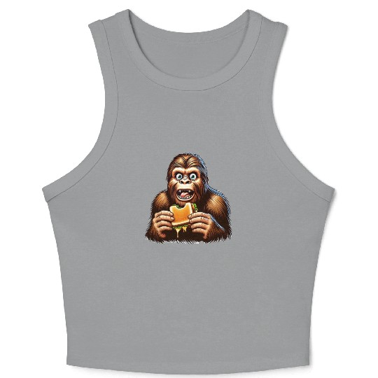 Bigfoot Discovers Grilled Cheese Sandwich Crop Tank Top