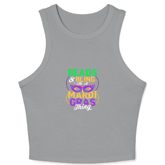Beads & Bling It's A Mardi Gras Thing Carnival Par Crop Tank Top