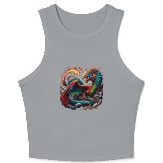 Aether s Embrace The Phoenix Dragon Crop Tank Top