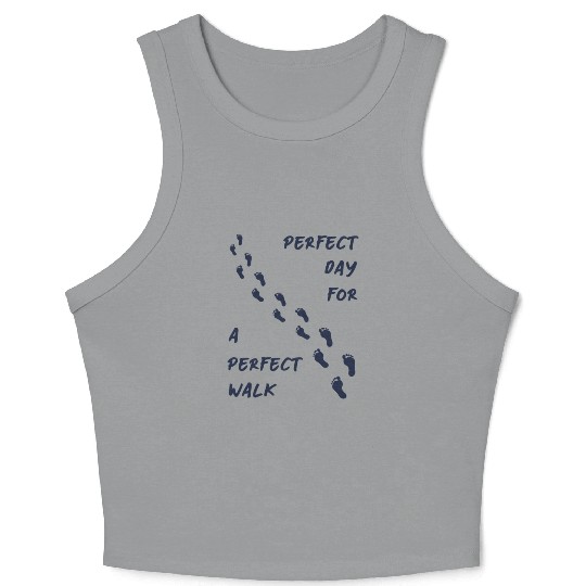 Perfect day perfect walk 2 - Navy Blue Crop Tank Top