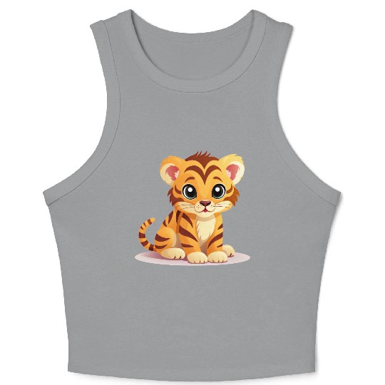 Cute Tiger Cub Crop Tank Top