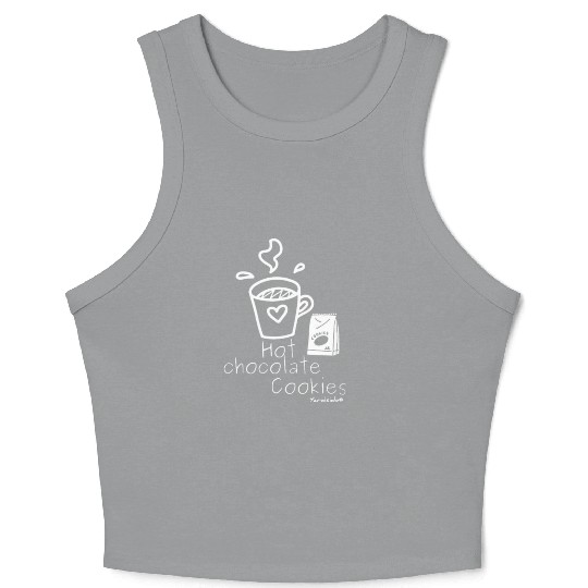 Hot chocolate cookies Yardside font logo white Crop Tank Top