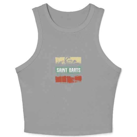 Saint Barts Artistic Vacation Souvenir Abstract Crop Tank Top