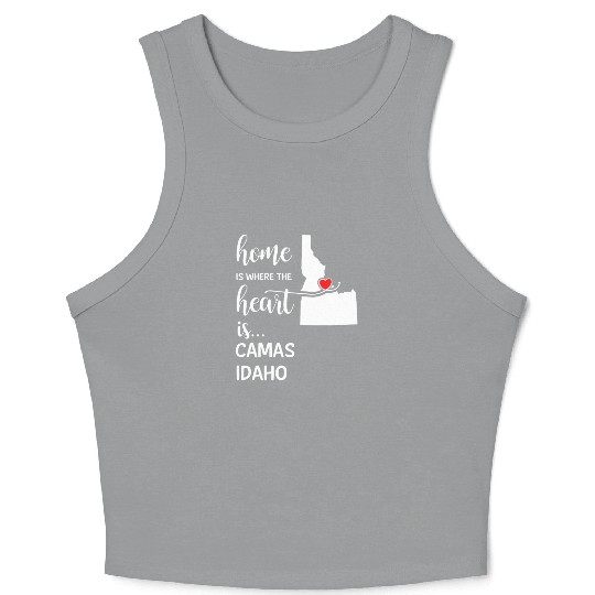 Camas County Idaho Is Where My Heart Is Cool Gift Crop Tank Top