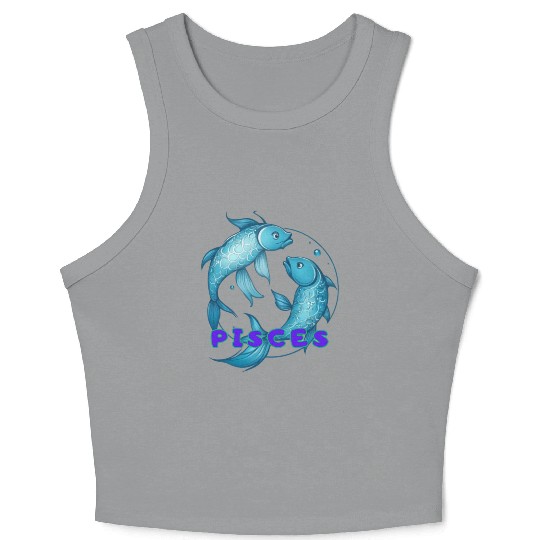 Pisces Horoscope Crop Tank Top