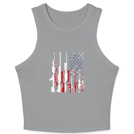 Rifle gun flag Crop Tank Top