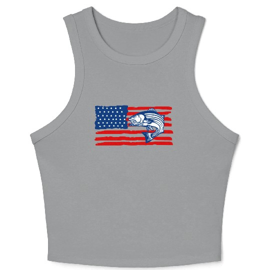 American Flag Bass Fishing Crop Tank Top