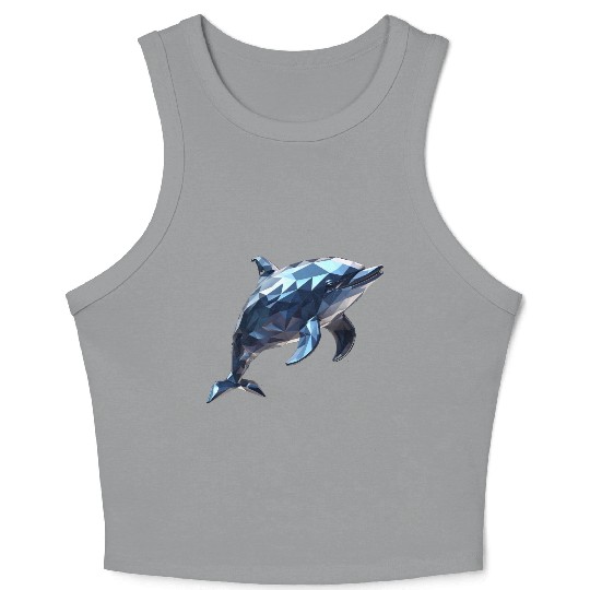 Geometric Style Dolphin Crop Tank Top