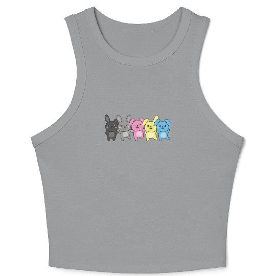 Polygender Flag Pride Lgbtq Bunny Crop Tank Top