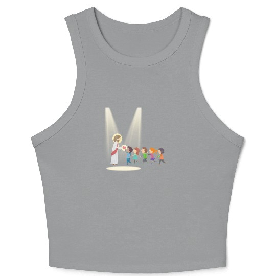 sacred heart of jesus Crop Tank Top