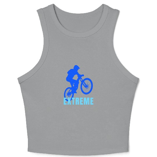 Mountain Bike (blue and light blue design) Crop Tank Top