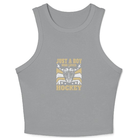 Funny Ice Hockey - Just a Boy who loves Hockey Crop Tank Top