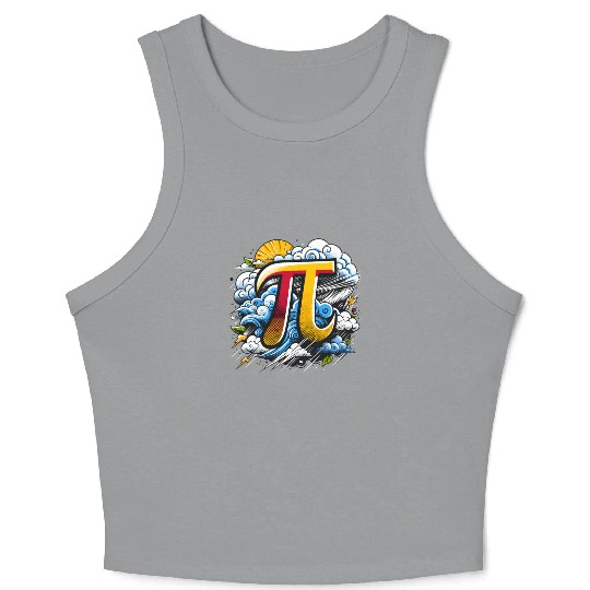 Funny Pi Day 2024 3,14 Pi Number Symbol Math Crop Tank Top