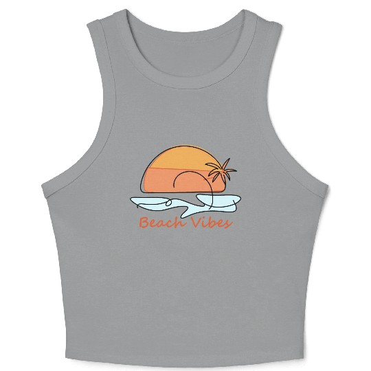 Retro summer beach vibes minimal street fashion Crop Tank Top