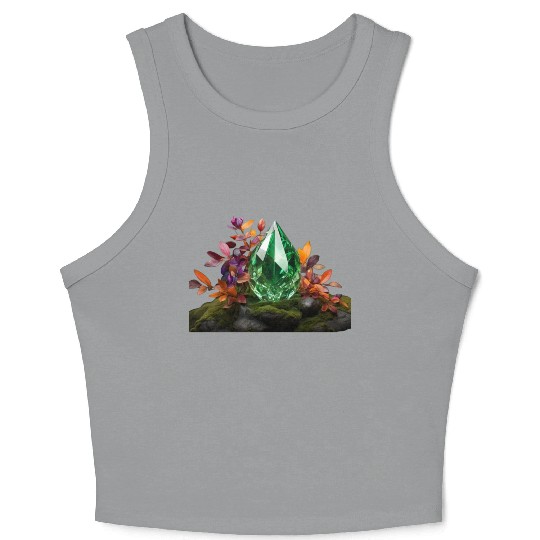 green crystal Crop Tank Top