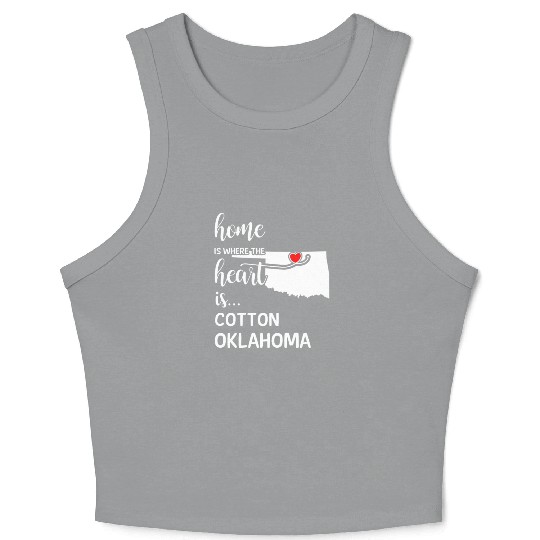 Cotton County Oklahoma Is Where My Heart Is Gift Crop Tank Top