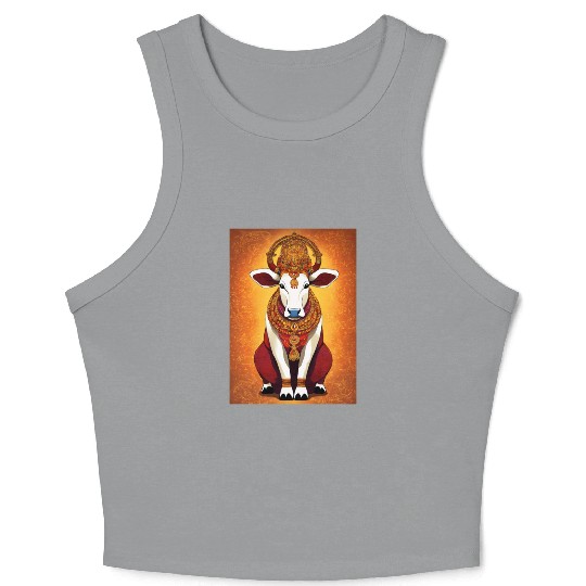 hindu cow goddes art Crop Tank Top