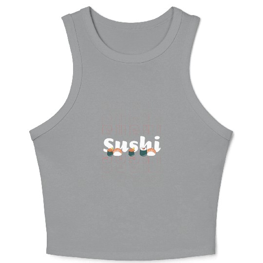 Japanese Fish Maki Cuisine Crop Tank Top