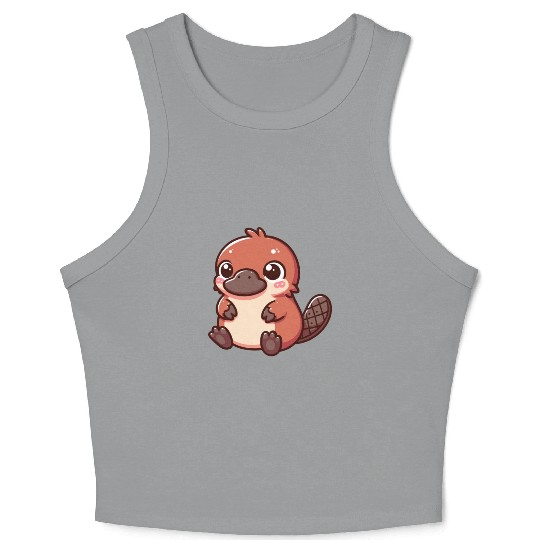 Playful Platypus Cartoon Crop Tank Top