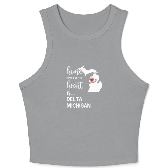 Delta County Michigan Is Where My Heart Is Gift Crop Tank Top