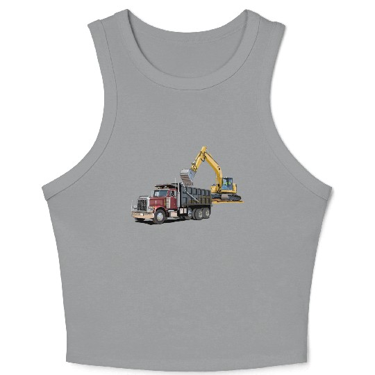 Dump Truck and Excavator Crop Tank Top