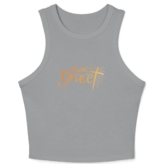 Amazing Grace Lettering Crop Tank Top