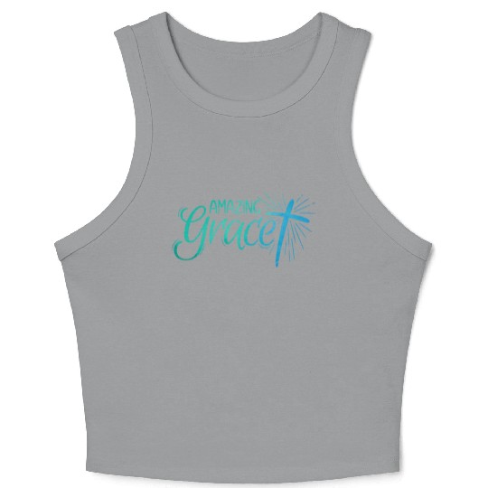 Amazing Grace Lettering Crop Tank Top